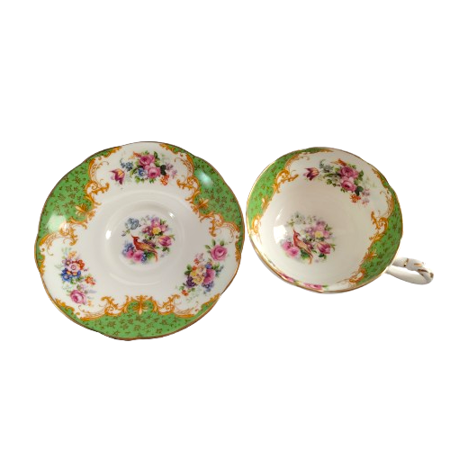 Paragon Fine Bone China Green Rockingham Trio
