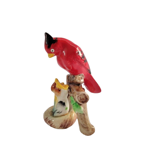 Vintage Capri Porcelain Red Mother Bird Feeding Babies