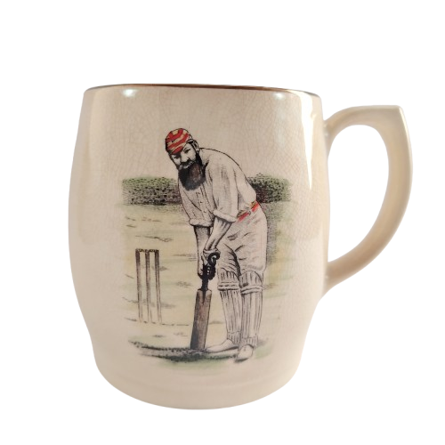 Vintage Sandland Hanley Staffordshire Mug Cricket Player