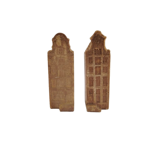 Two Tall Stone Miniature Houses