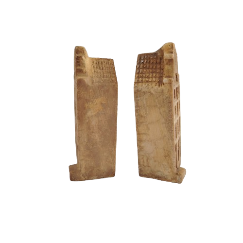 Two Tall Stone Miniature Houses