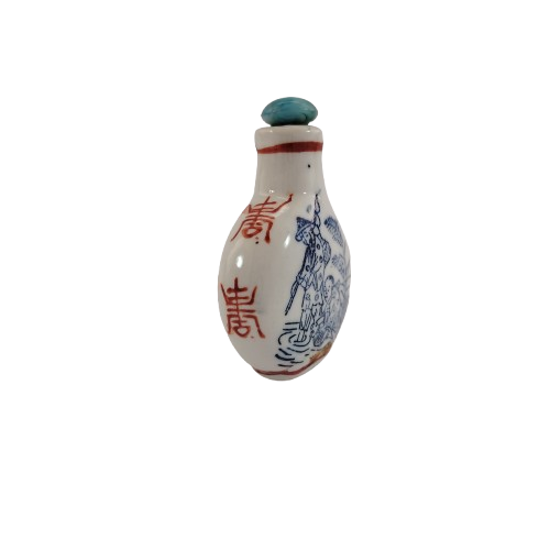 Chinese porcelain snuff bottle with blue cobalt under glaze