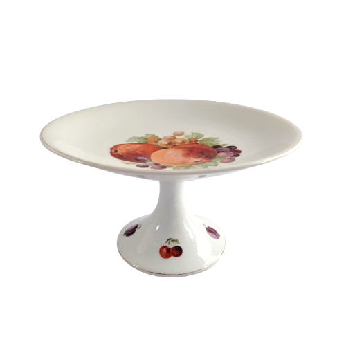 Porcelain white with Fruit design Cake stand