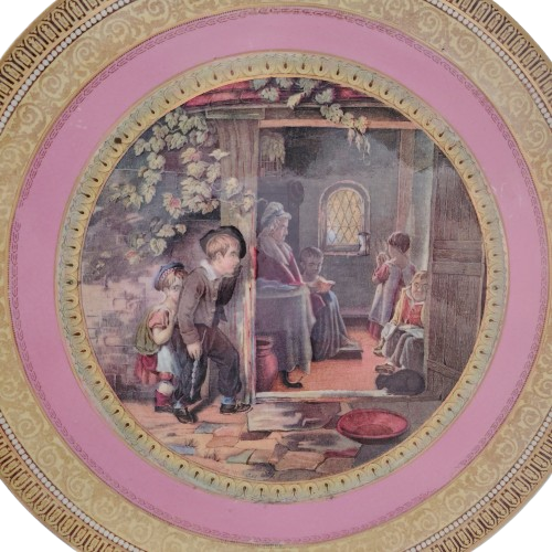 Early Prattware Plate The Truant by T Webster