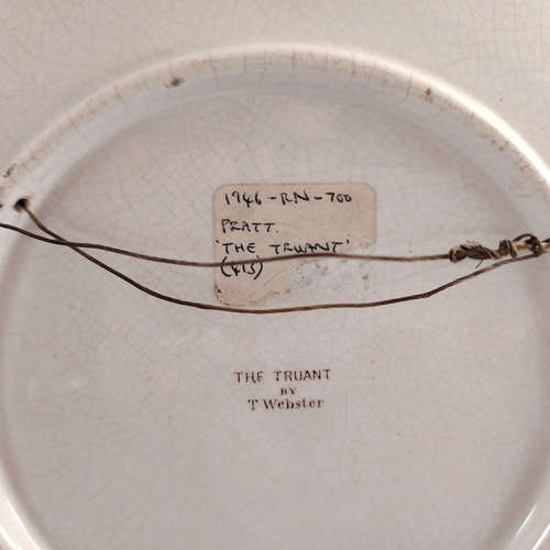 Early Prattware Plate The Truant by T Webster