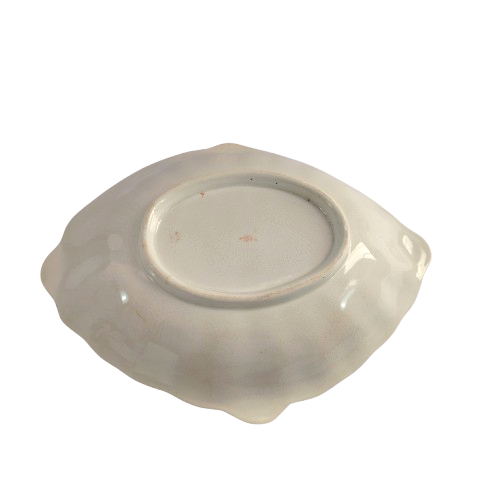 Antique Oval Dish Bowl floral design and gold trim