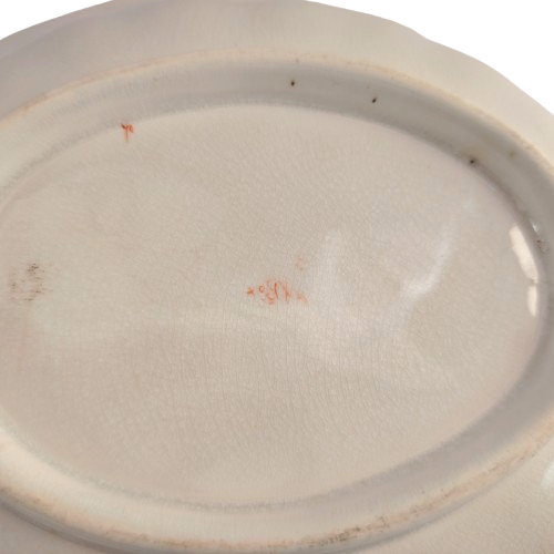 Antique Oval Dish Bowl floral design and gold trim