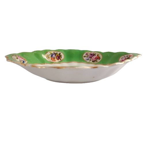 Antique Oval Dish Bowl floral design and gold trim