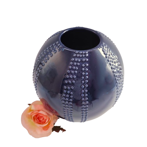 Round Cobalt Blue Glazed Vase