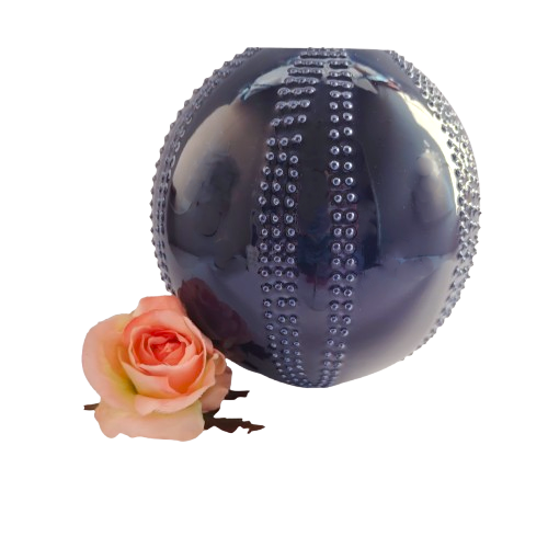 Round Cobalt Blue Glazed Vase