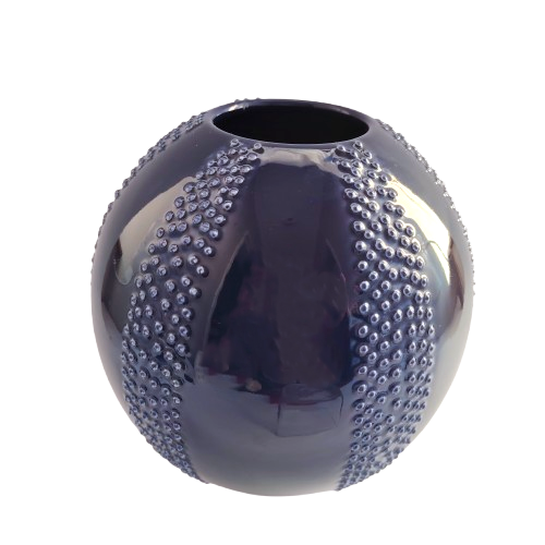 Round Cobalt Blue Glazed Vase