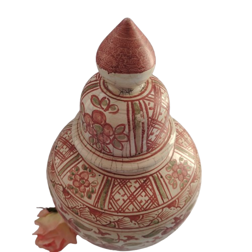 Large Chinese Porcelain Pink and Green Ginger Jar