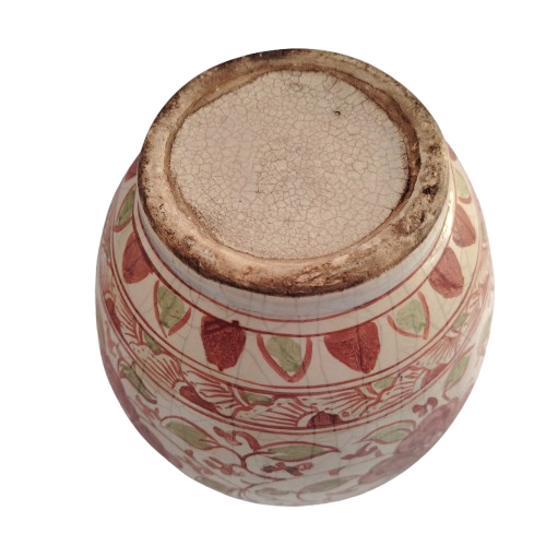 Large Chinese Porcelain Pink and Green Ginger Jar