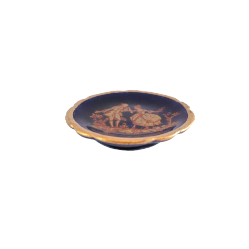 Limoges France Bardet Echt Cobalt Blue and 22k Gold Pin Dish