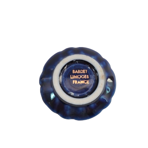 Limoges France Bardet Echt Cobalt Blue and 22k Gold Pin Dish