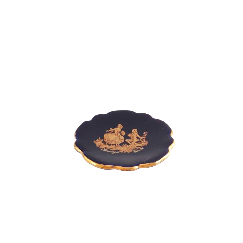Limoges France Castel Echt Cobalt Blue and 22k Gold Pin Dish