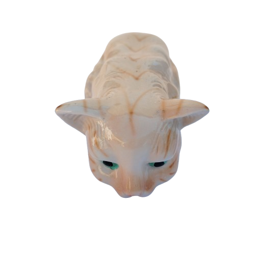 Large Sleeping Ginger Tabby Ceramic Cat