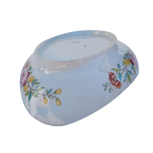 Antique Cauldon Bowl Dish,rare Pattern Yellow Gold Bottle & Floral Pattern
