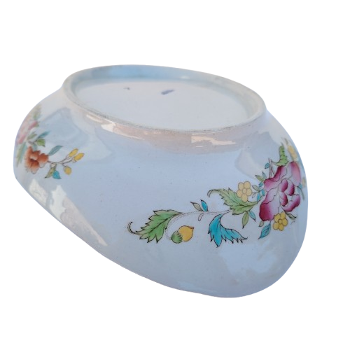 Antique Cauldon Bowl Dish,rare Pattern Yellow Gold Bottle & Floral Pattern