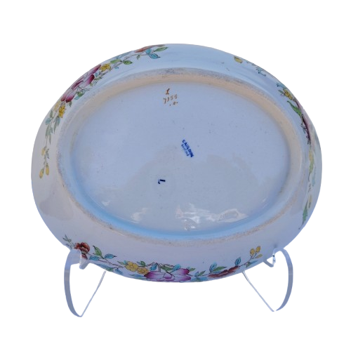 Antique Cauldon Bowl Dish,rare Pattern Yellow Gold Bottle & Floral Pattern