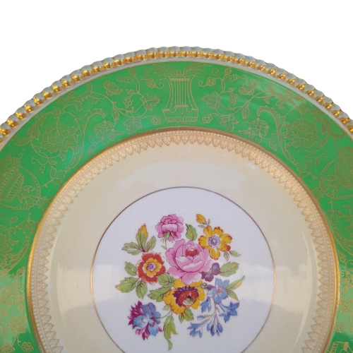 Simpson's Ambassador Ware Plate Rose Flora 22k Gold Filigree