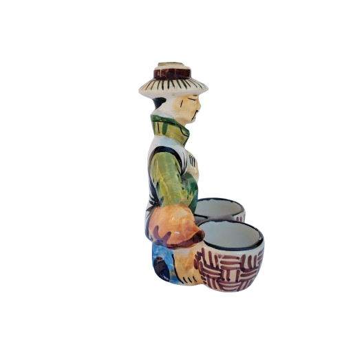 Vintage Drioli Bottle Handpainted Chinese Man With Pots