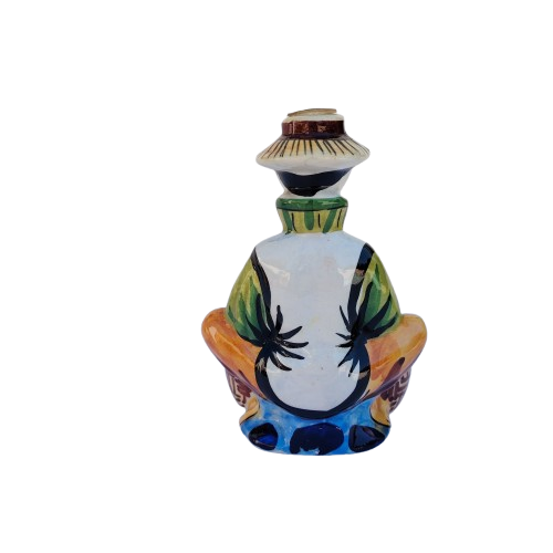 Vintage Drioli Bottle Handpainted Chinese Man With Pots