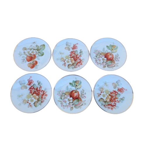 Thomas Bavaria Decorative 6 x Plates Fruit & Flowers