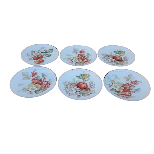 Thomas Bavaria Decorative 6 x Plates Fruit & Flowers