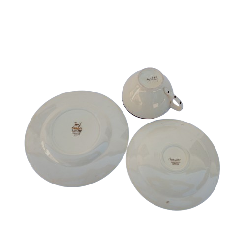 Decorative 1930's Susie Cooper Tea Trio's and Plate