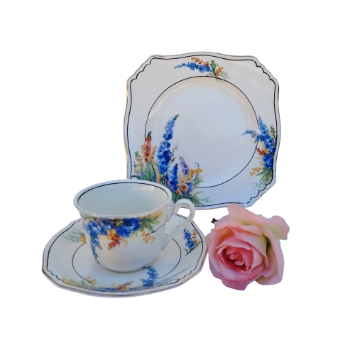 1930s Royal Winton Grimwades Hollyhocks Trio