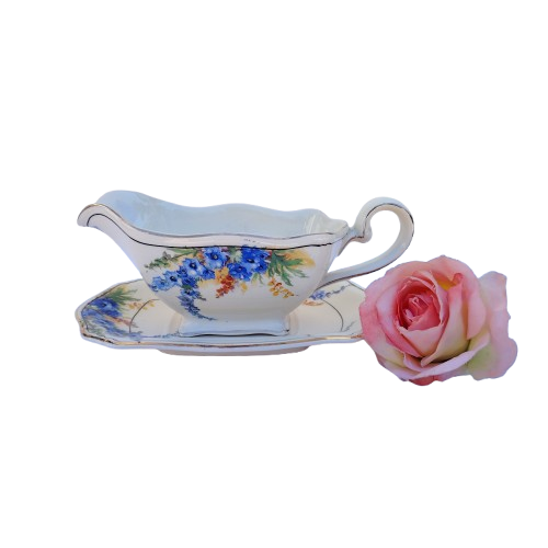 1930s Royal Winton Grimwades Hollyhocks Gravy / Sauce Boat