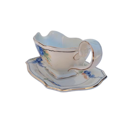 1930s Royal Winton Grimwades Hollyhocks Gravy / Sauce Boat
