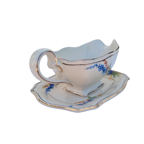 1930s Royal Winton Grimwades Hollyhocks Gravy / Sauce Boat