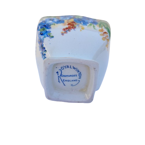 1930s Royal Winton Grimwades Hollyhocks Sugar Bowl