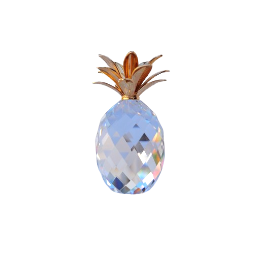 Swarovski Crystal Small Pineapple smooth gold leaves