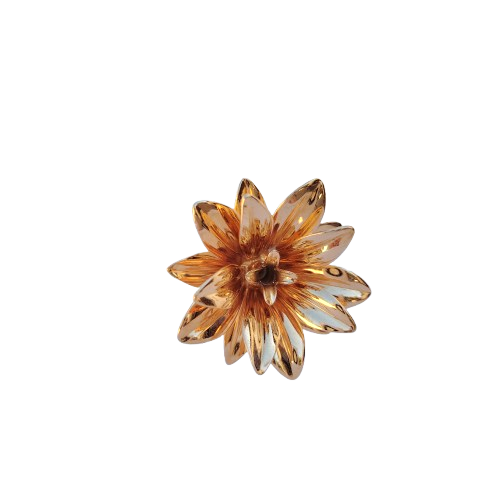 Swarovski Crystal Small Pineapple smooth gold leaves