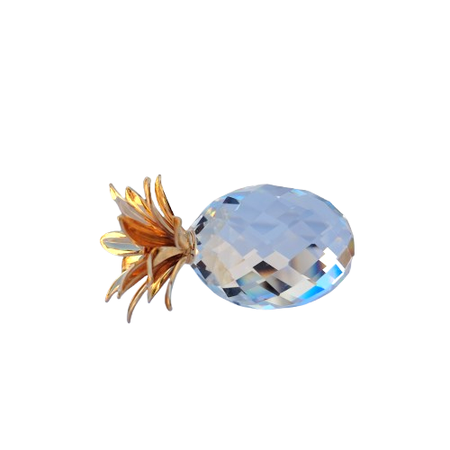 Swarovski Crystal Small Pineapple smooth gold leaves