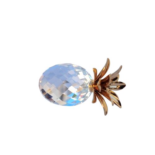 Swarovski Crystal Small Pineapple smooth gold leaves