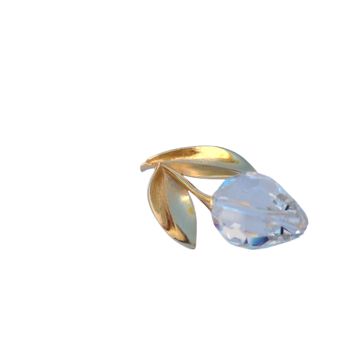 Swarovski Crystal Tulip Brooch with Gold 18c Plated Stem