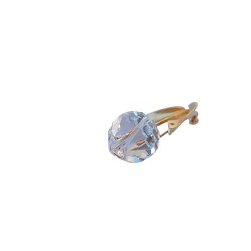 Swarovski Crystal Tulip Brooch with Gold 18c Plated Stem