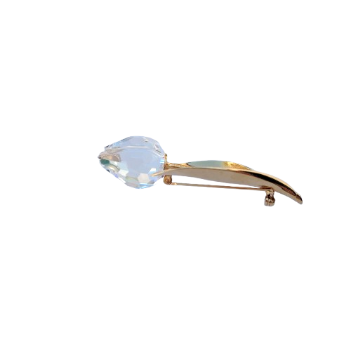 Swarovski Crystal Tulip Brooch with Gold 18c Plated Stem