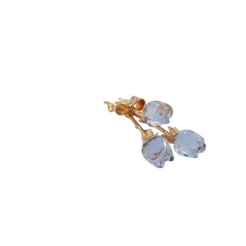 Swarovski Crystal Rose Brooch with Gold 18c Plated Stem