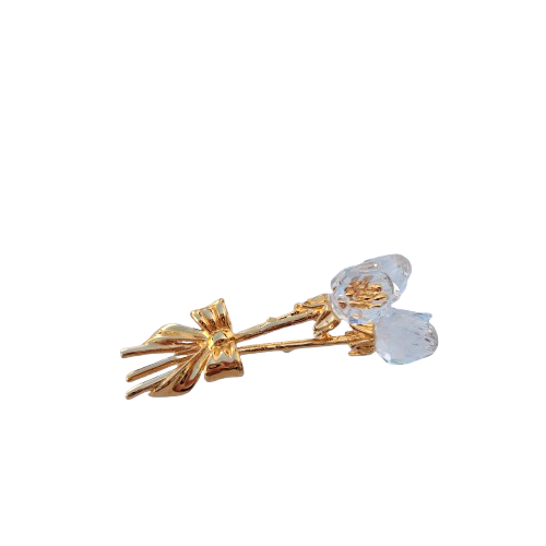 Swarovski Crystal Memories Gold Rose Bouquet