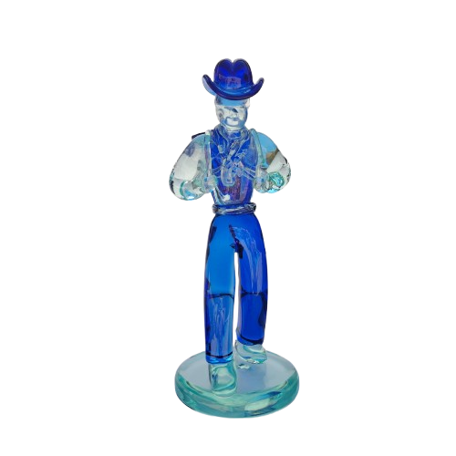 Mid Century Murano Art Glass Blue Statue Carrier