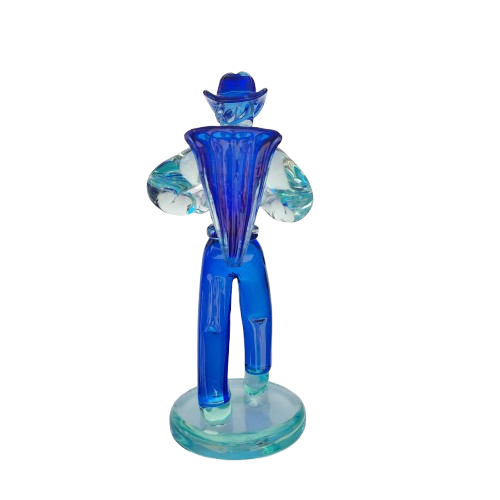 Mid Century Murano Art Glass Blue Statue Carrier