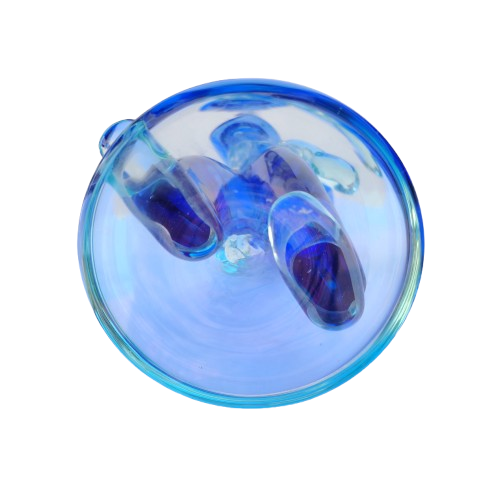 Mid Century Murano Art Glass Blue Statue Carrier