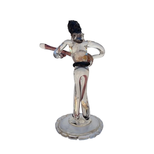 Murano Fine Venetian Handmade Glass Figurine Guitar Player