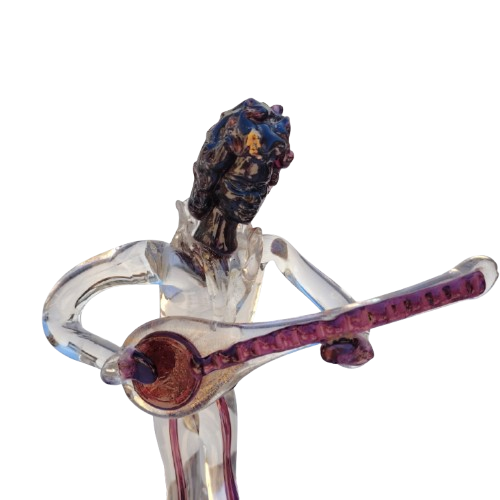 Murano Fine Venetian Handmade Glass Figurine Guitar Player