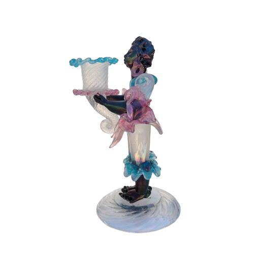 Murano Barovier Blackamoor figure Art Glass Candlestick